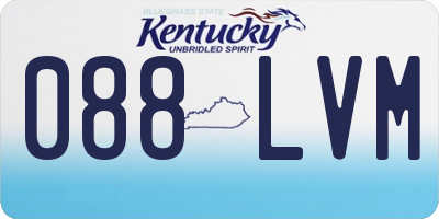KY license plate 088LVM