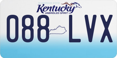 KY license plate 088LVX
