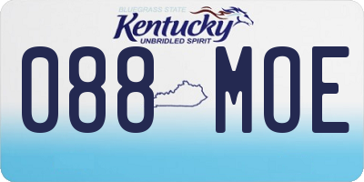 KY license plate 088MOE