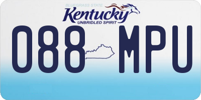 KY license plate 088MPU