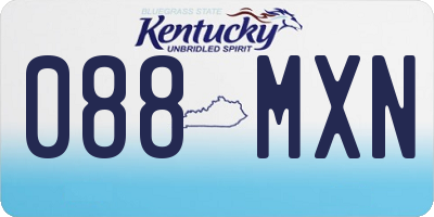 KY license plate 088MXN