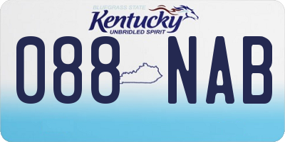 KY license plate 088NAB
