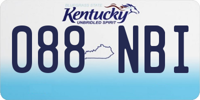 KY license plate 088NBI