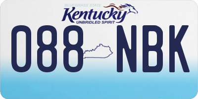 KY license plate 088NBK