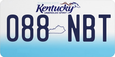 KY license plate 088NBT