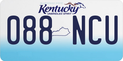 KY license plate 088NCU