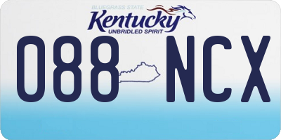 KY license plate 088NCX