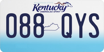 KY license plate 088QYS
