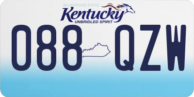 KY license plate 088QZW