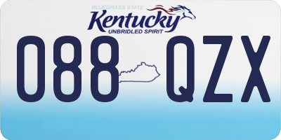KY license plate 088QZX