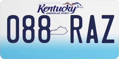 KY license plate 088RAZ