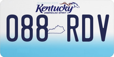 KY license plate 088RDV
