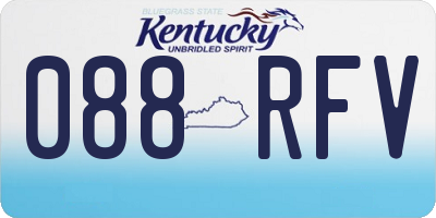 KY license plate 088RFV