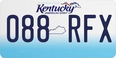KY license plate 088RFX