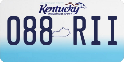 KY license plate 088RII