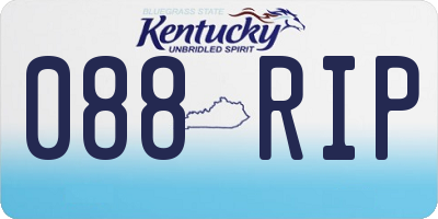 KY license plate 088RIP