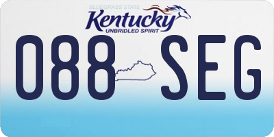 KY license plate 088SEG
