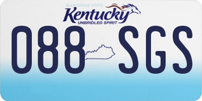 KY license plate 088SGS