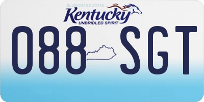 KY license plate 088SGT