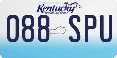 KY license plate 088SPU