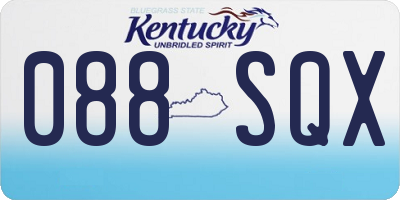 KY license plate 088SQX