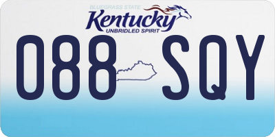 KY license plate 088SQY
