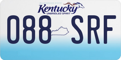 KY license plate 088SRF