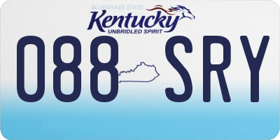 KY license plate 088SRY
