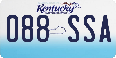 KY license plate 088SSA