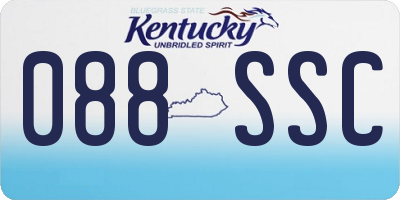 KY license plate 088SSC