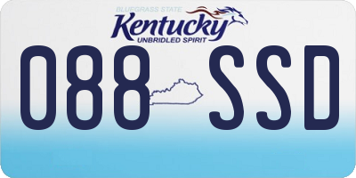 KY license plate 088SSD