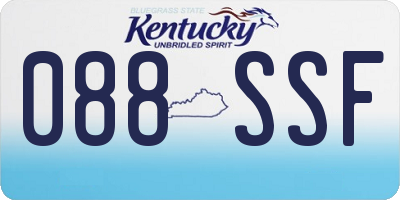 KY license plate 088SSF