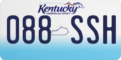 KY license plate 088SSH