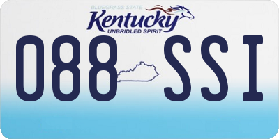 KY license plate 088SSI