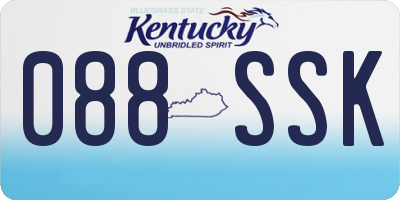 KY license plate 088SSK