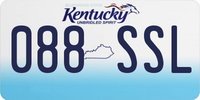 KY license plate 088SSL
