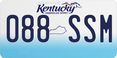 KY license plate 088SSM