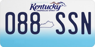 KY license plate 088SSN