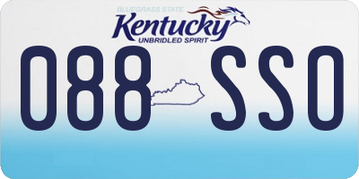 KY license plate 088SSO