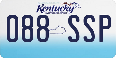 KY license plate 088SSP