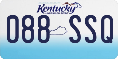 KY license plate 088SSQ