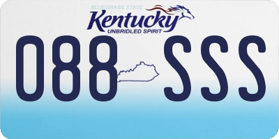 KY license plate 088SSS