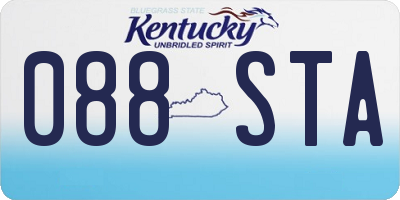 KY license plate 088STA