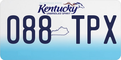 KY license plate 088TPX
