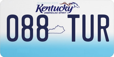KY license plate 088TUR