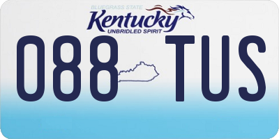 KY license plate 088TUS