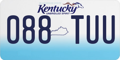 KY license plate 088TUU