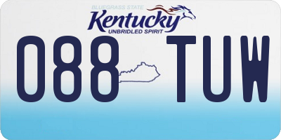 KY license plate 088TUW