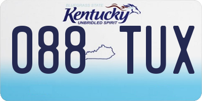 KY license plate 088TUX