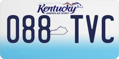 KY license plate 088TVC